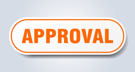 approval sign. rounded isolated button. white sticker