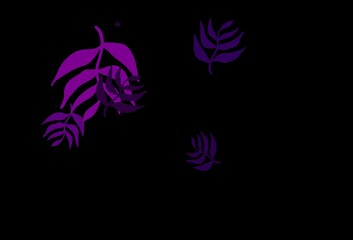 Fototapeta na wymiar Dark Pink vector doodle texture with leaves.