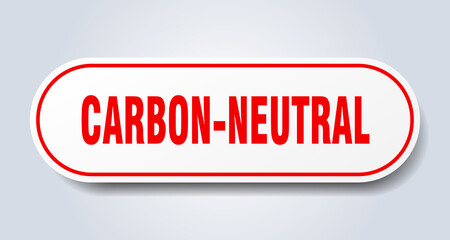carbon-neutral sign. rounded isolated button. white sticker