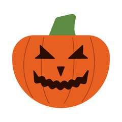 halloween pumpkin with face flat style icon