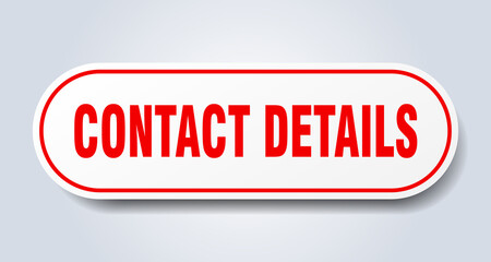 contact details sign. rounded isolated button. white sticker