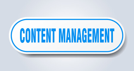 content management sign. rounded isolated button. white sticker