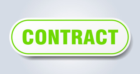 contract sign. rounded isolated button. white sticker