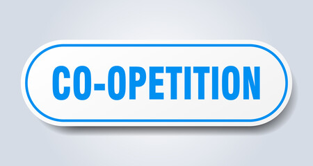 co-opetition sign. rounded isolated button. white sticker