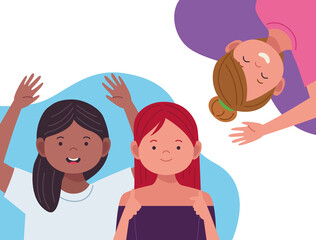 national hispanic heritage celebration with interracial women