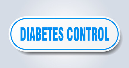 diabetes control sign. rounded isolated button. white sticker