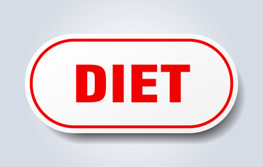diet sign. rounded isolated button. white sticker
