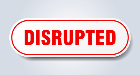 disrupted sign. rounded isolated button. white sticker