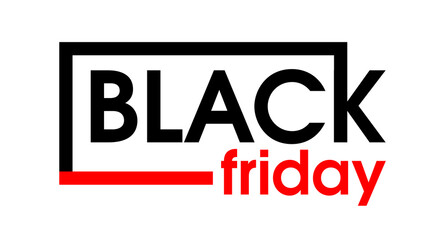 Fototapeta premium Minimalistic Black friday logo isolated. To create posters, coupons, and web design. Vector image