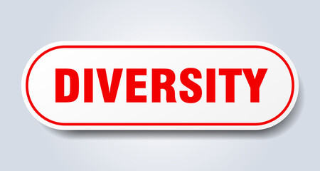 diversity sign. rounded isolated button. white sticker