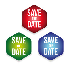 Save the Date label set vector