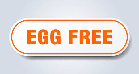 egg free sign. rounded isolated button. white sticker