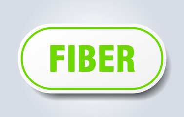 fiber sign. rounded isolated button. white sticker