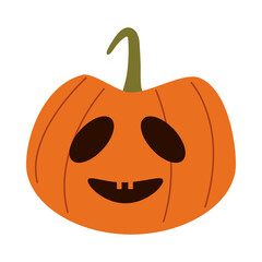 halloween pumpkin with face flat style icon