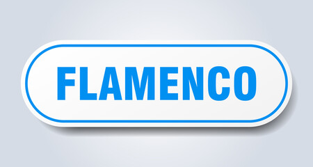flamenco sign. rounded isolated button. white sticker