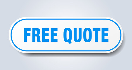 free quote sign. rounded isolated button. white sticker