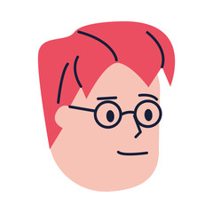 young man wearing eyeglasses avatar character
