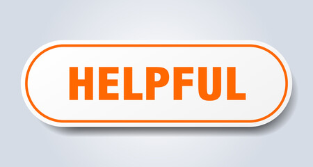 helpful sign. rounded isolated button. white sticker