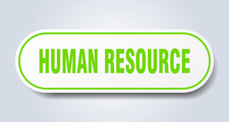 human resource sign. rounded isolated button. white sticker