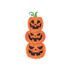 stack of halloween pumpkins, colorful design