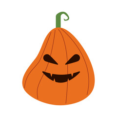halloween pumpkin with long head flat style icon