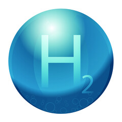 Molecular hydrogen H2 icon in vector