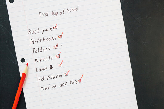 child's first day of school checklist
