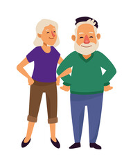 old couple persons avatars characters