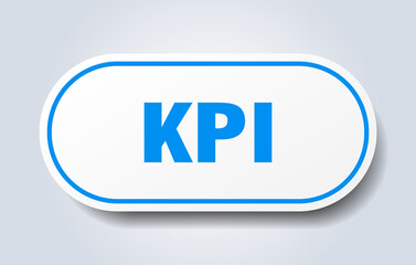 kpi sign. rounded isolated button. white sticker