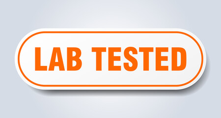 lab tested sign. rounded isolated button. white sticker
