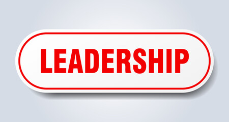 leadership sign. rounded isolated button. white sticker