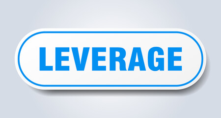 leverage sign. rounded isolated button. white sticker