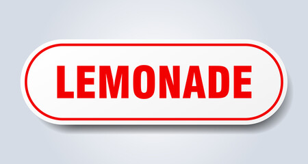 lemonade sign. rounded isolated button. white sticker