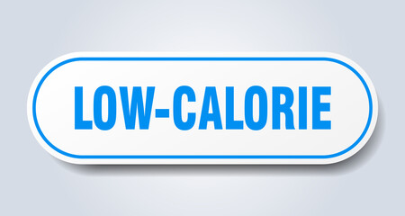 low-calorie sign. rounded isolated button. white sticker