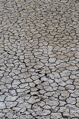 Part of a huge area of dried land suffering from drought in cracks..