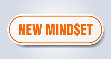 new mindset sign. rounded isolated button. white sticker