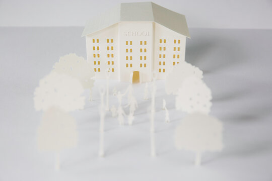Focus on school, surroundings are in blur in a back to school scene