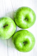 fresh organic green fruits with apples on white background