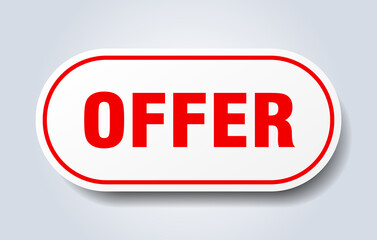 offer sign. rounded isolated button. white sticker