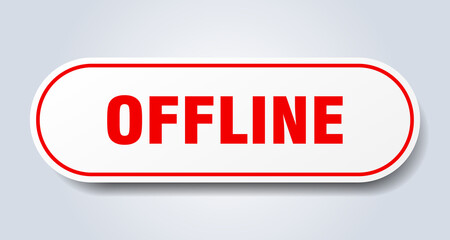 offline sign. rounded isolated button. white sticker