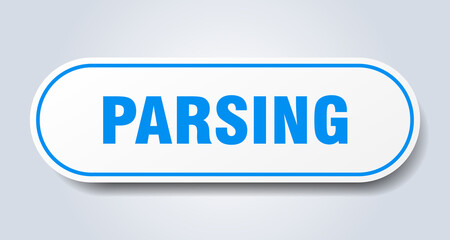 parsing sign. rounded isolated button. white sticker