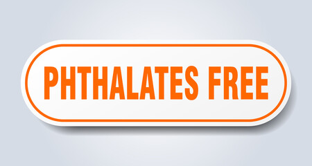 phthalates free sign. rounded isolated button. white sticker