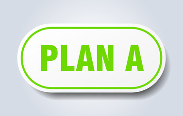 plan a sign. rounded isolated button. white sticker