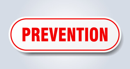 prevention sign. rounded isolated button. white sticker
