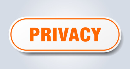 privacy sign. rounded isolated button. white sticker