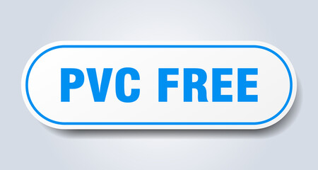 pvc free sign. rounded isolated button. white sticker