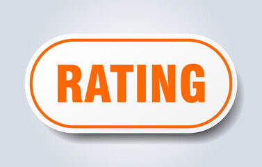 rating sign. rounded isolated button. white sticker