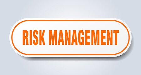 risk management sign. rounded isolated button. white sticker