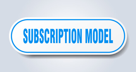 subscription model sign. rounded isolated button. white sticker