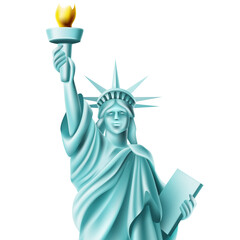 Vector statue of liberty monument in america